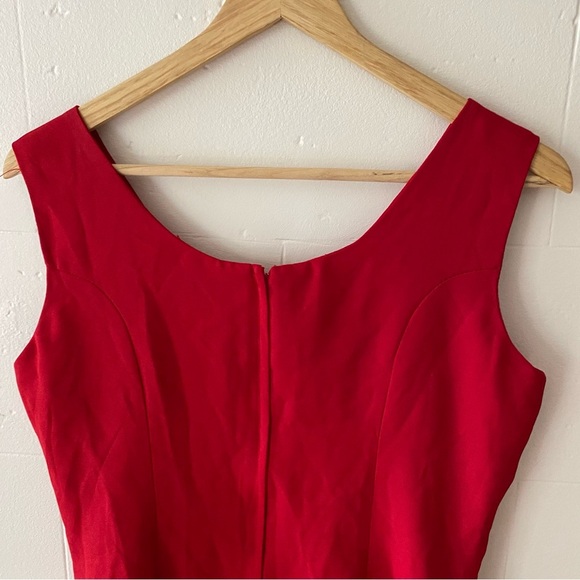 Vintage Red Dress with Flower Appliqués - Picture 10 of 13